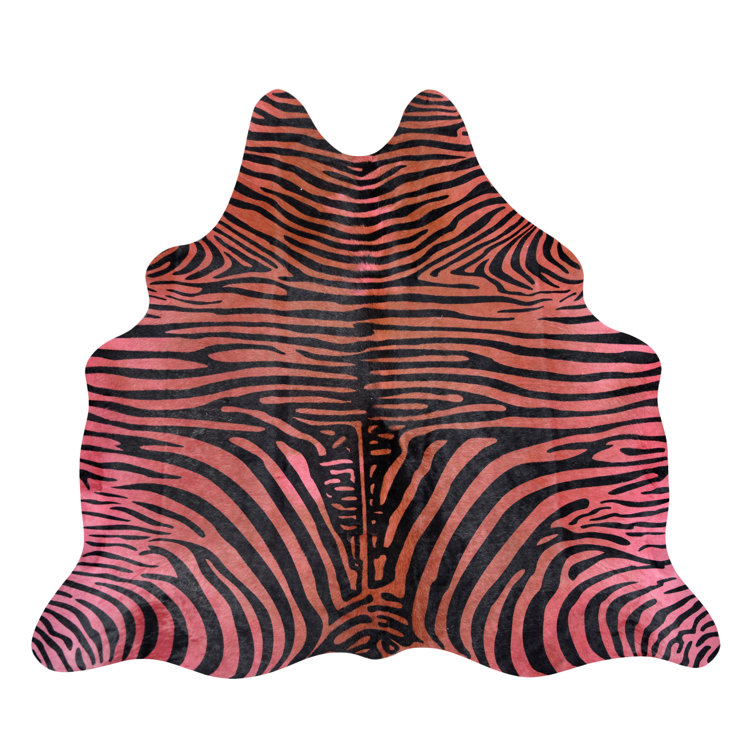 Everly Quinn Handmade Cowhide Black/Pink Rug Wayfair